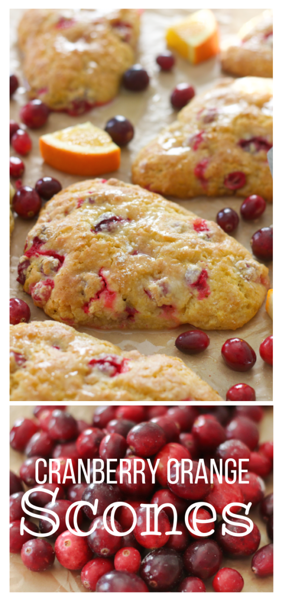 cranberry scones on parchment paper