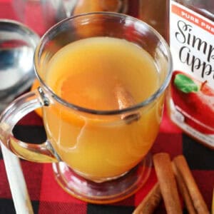 Clear mug of wassail.