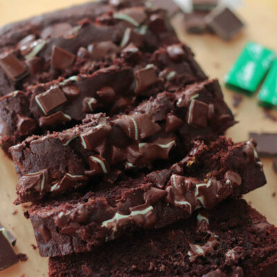 slices of chocolate mint bread
