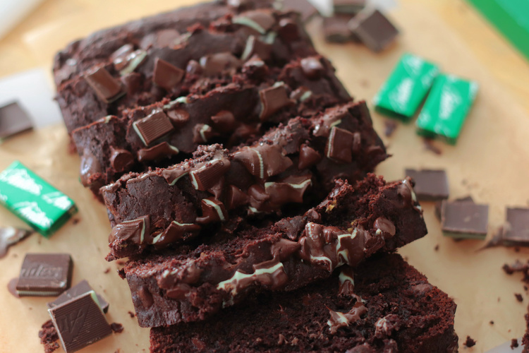 slices of chocolate mint bread