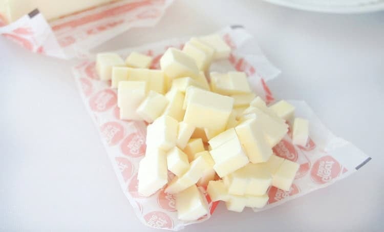 Butter cut into small cubes.