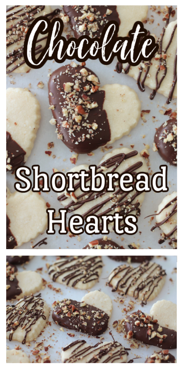 chocolate heart shortbread cookies