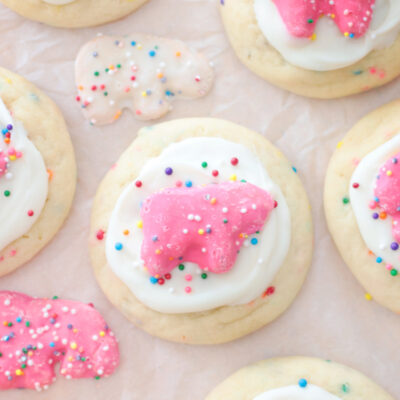 sugar cookies on parchment paper