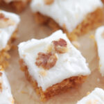 carrot cake bar on parchment paper