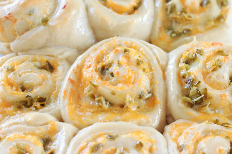baked jalapeno cheese rolls in baking dish