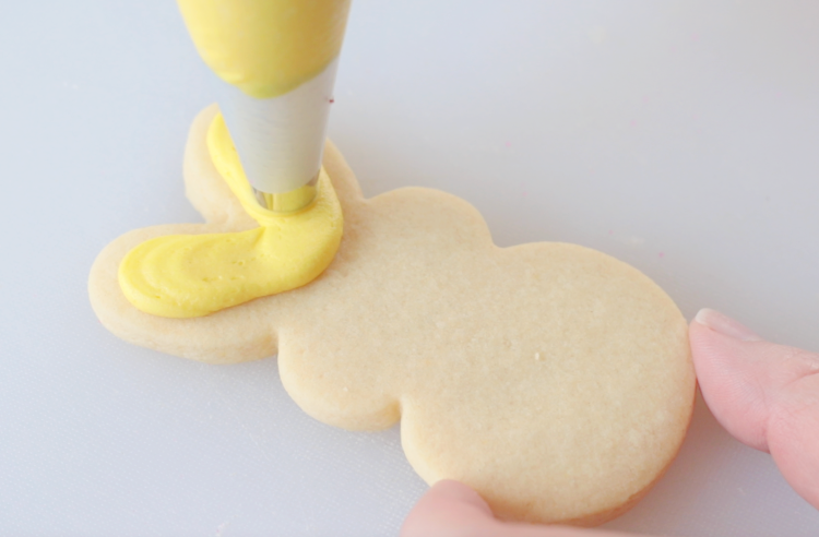 yellow sugar cookie frosted with buttercream