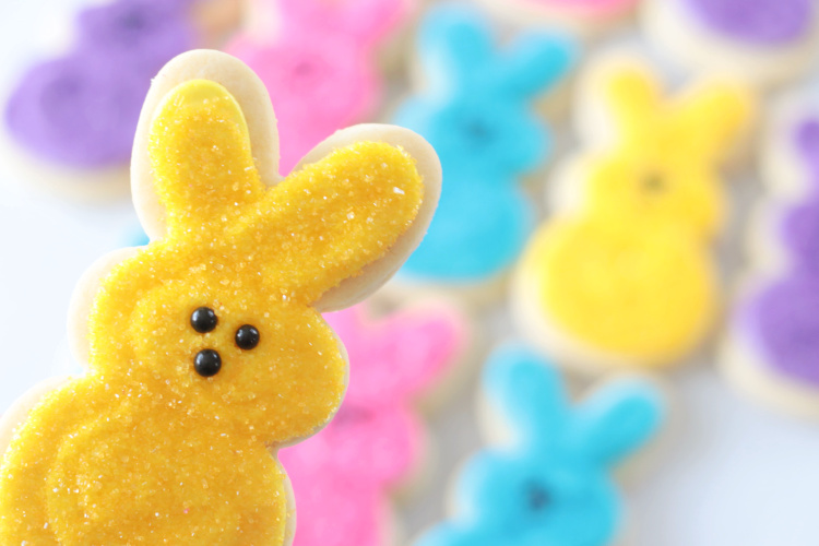yellow peeps bunny sugar cookie