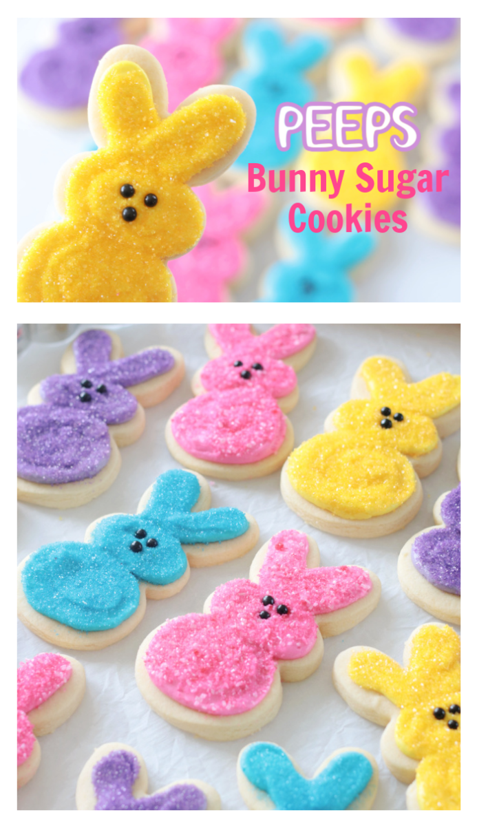 bunny sugar cookies in a variety of colors
