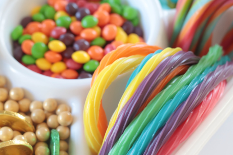 variety of rainbow candies