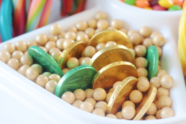 bowl of gold candies