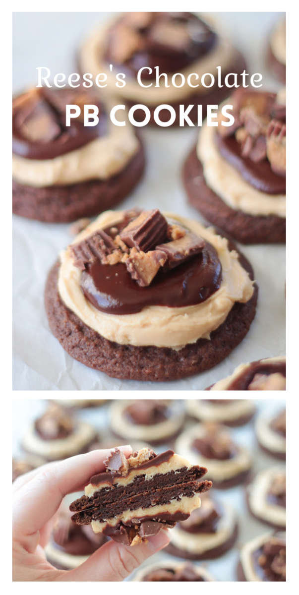 chocolate peanut butter cookies collage