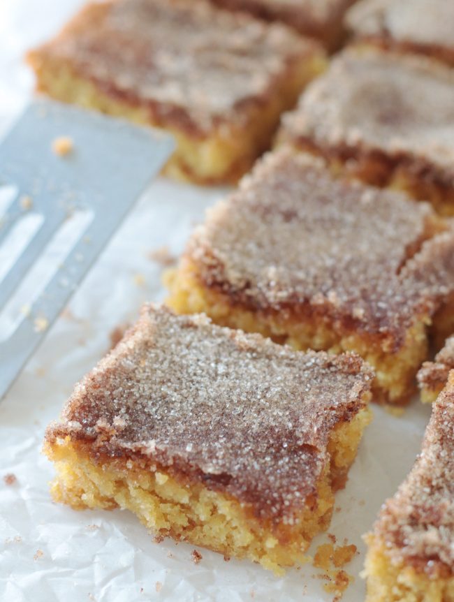 sliced cookie bars on parchment paper