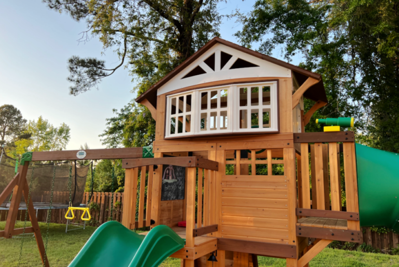 bristol point wooden swing set assembly