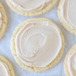 caramel sugar cookies on parchment paper