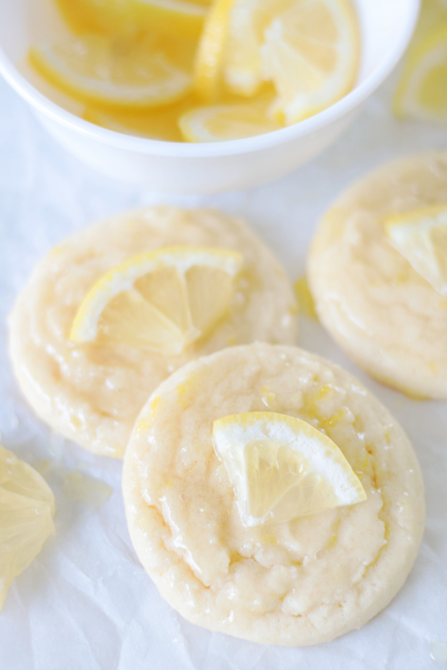 two glazed lemon cookies