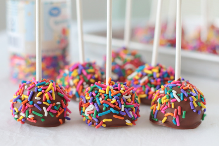 Rainbow-Sprinkled Brownie Pops Recipe - BettyCrocker.com