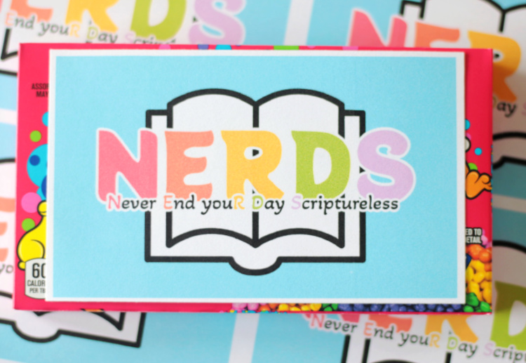 nerds box of candy with printable tag