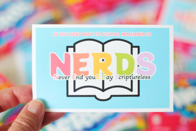 hand holding nerds back to school printable