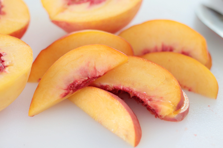 fresh slice peaches