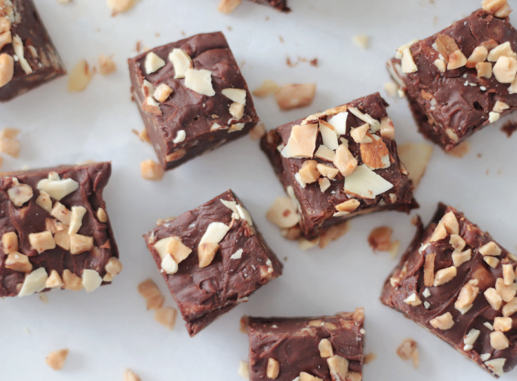 5 minute toffee fudge cut into small squares