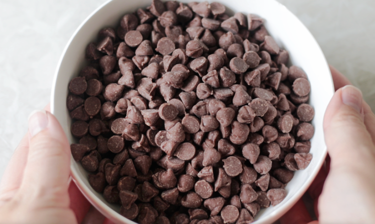 bowl of milk chocolate chips
