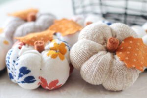 collection of sock pumpkins