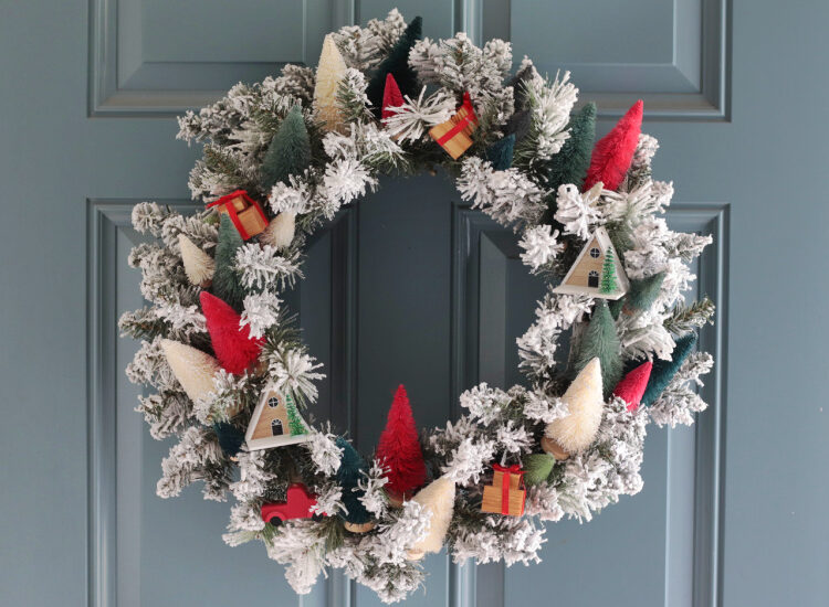 bottle brush tree wreath