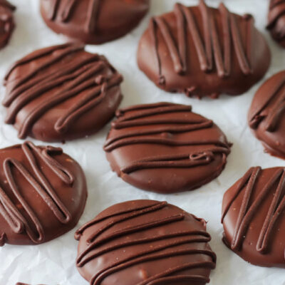 peppermint patties drizzled in chocolate