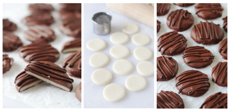 collage of peppermint patties in stages