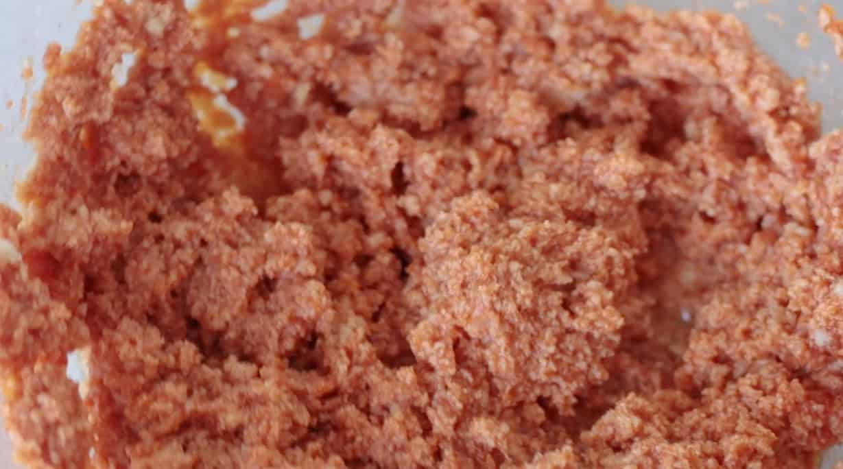 Pumpkin oatmeal cookie dough in bowl.