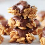 Stack of chex scotcheroos.