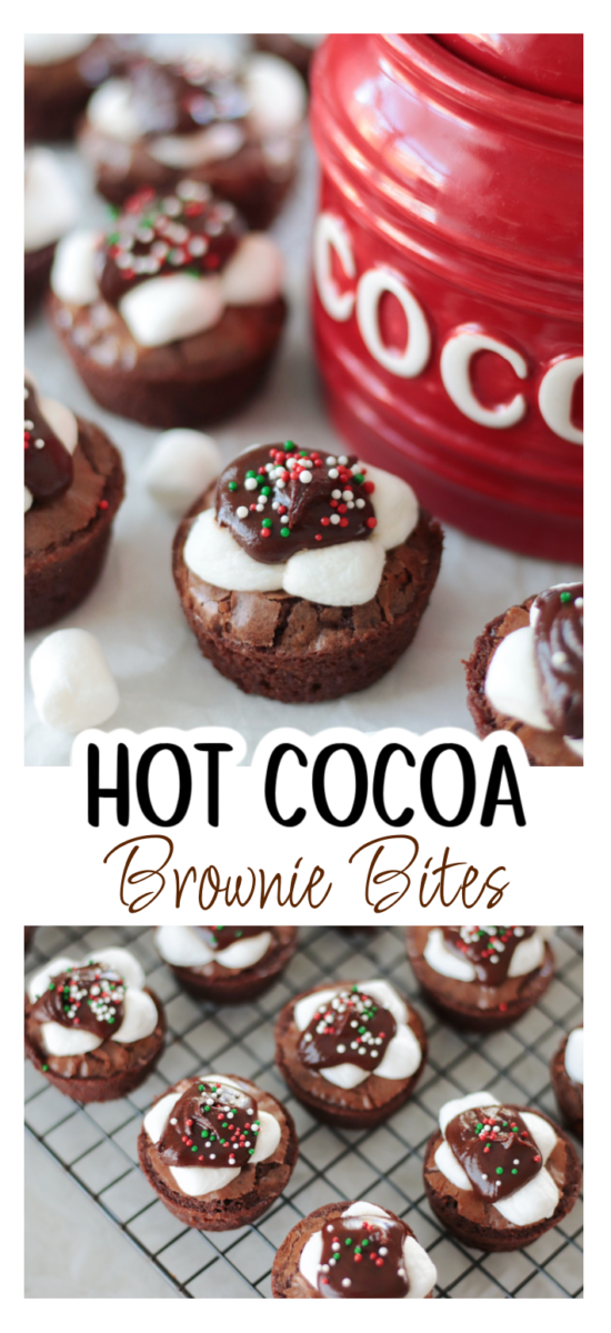 hot cocoa brownie bites