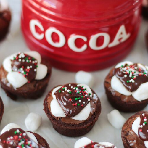 Hot Cocoa Brownie Bites (+ Video) - Gluesticks Blog