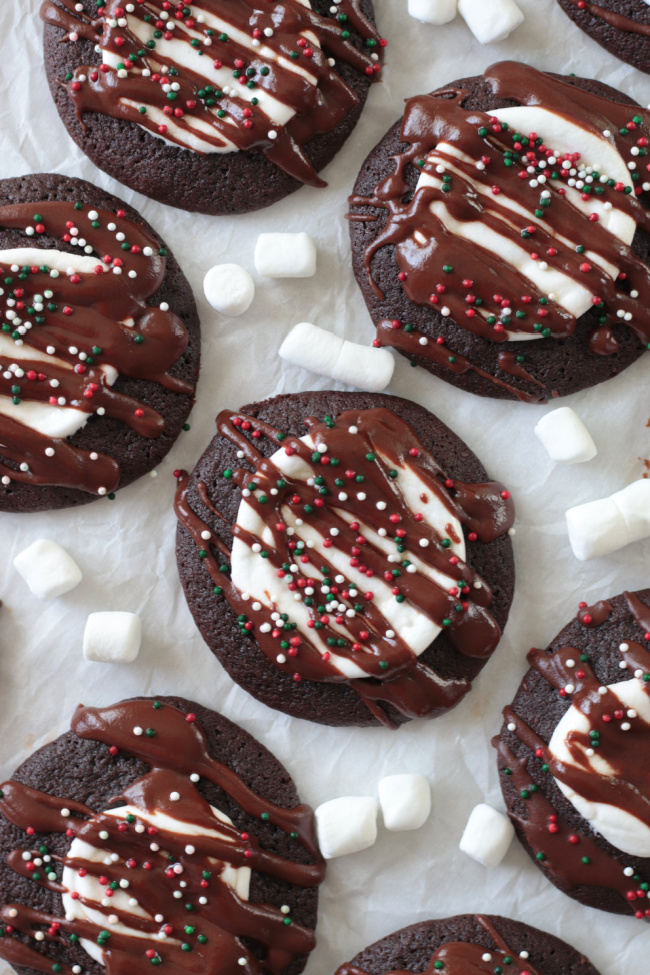 hot cocoa cookies with sprinkles