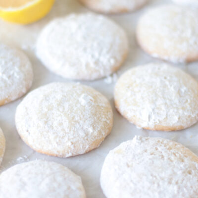 lemon cooler cookies on parchment paper