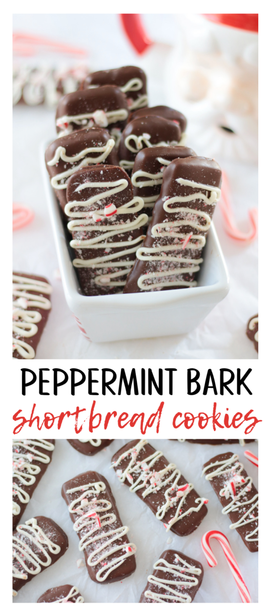 peppermint bark shortbread cookies