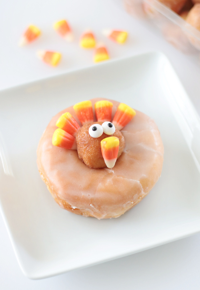 turkey donut on white plate