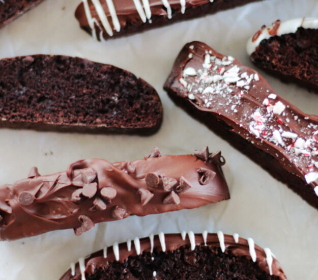 variety of chocolate dipped biscotti