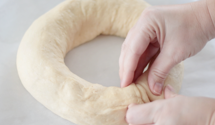 dough rolled into a ring