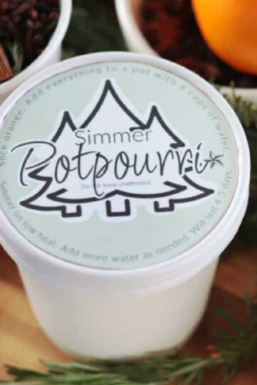 Container of simmer pot potpourri ingredients.