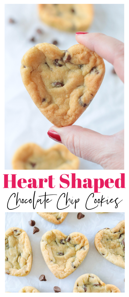 heart chocolate chip cookies
