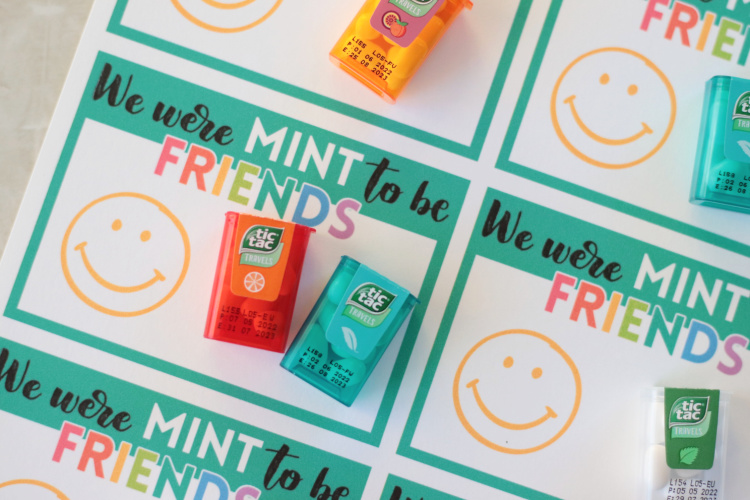 tiny packages of mint candies on printable cards