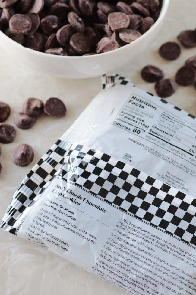 recipe on the back of the bag of chocolate chips