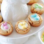 easter bunny cookie cups on platter