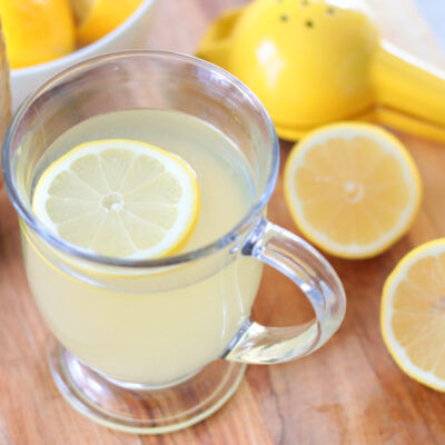 cup of hot honey lemonade