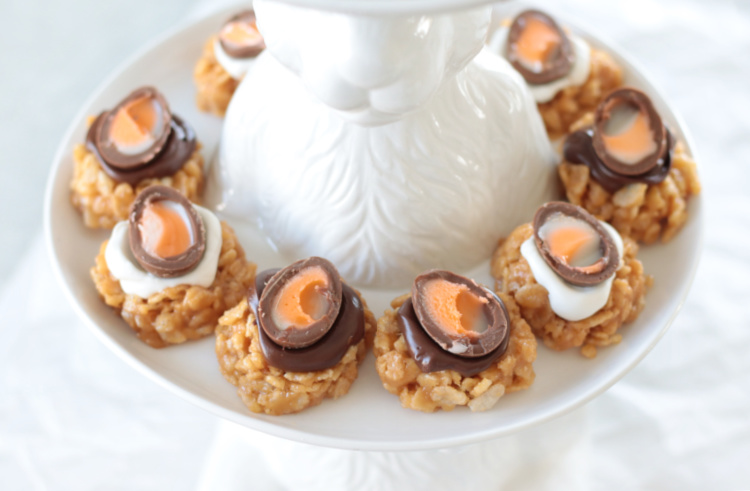 bunny platter of cadbury creme egg cookies
