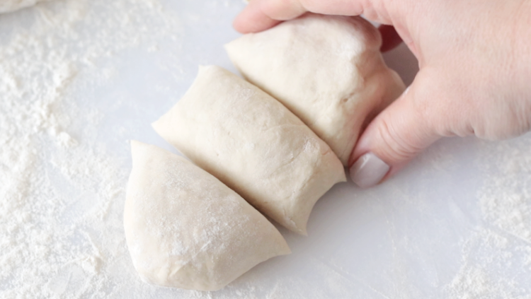 dough divided into small portions