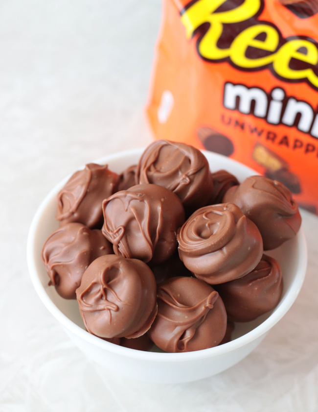bowl of homemade reese's tagalongs