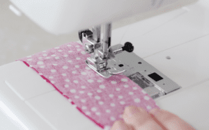 sewing machine sewing scrunchie tie