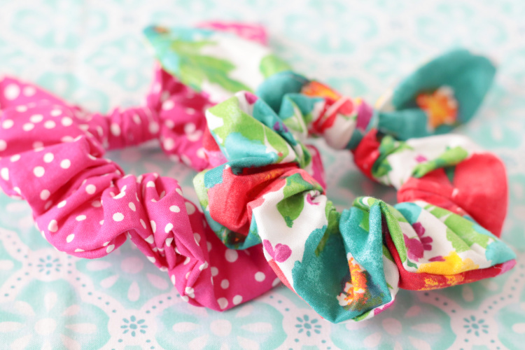two tied scrunchies